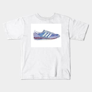 vintage sneaker, seventies running show original watercolor Kids T-Shirt